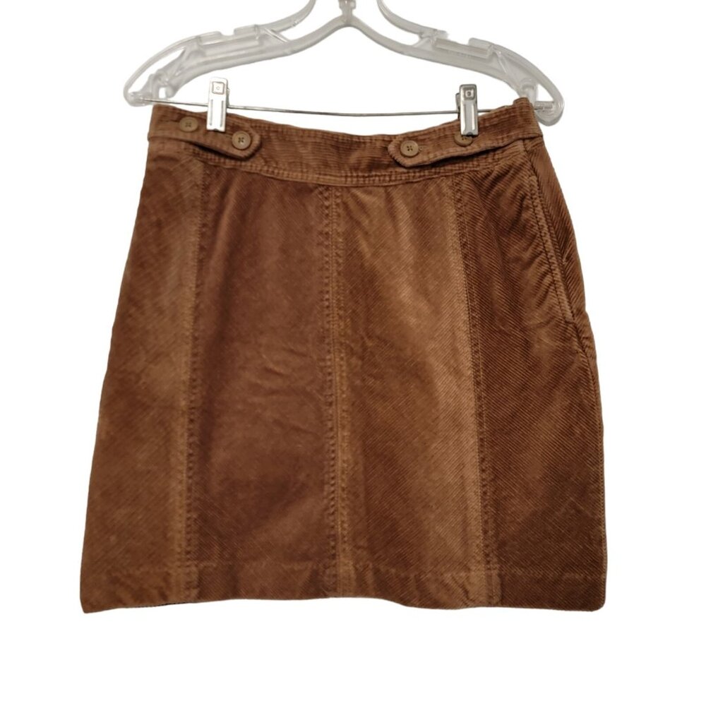 Charter Club Corduroy Skirt Womens‎ Size 4 Brown Cotton Stretch Classic